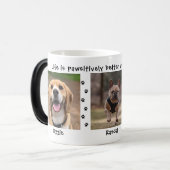 Uw huisdier 3 fotocollage poot print magische mok (Voorkant links)