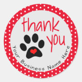 Uw huisdier Business Paw Print Dank u Stickers (Voorkant)