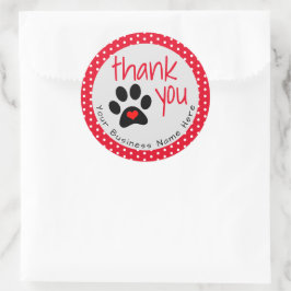 Uw huisdier Business Paw Print Dank u Stickers
