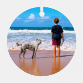 Uw huisdier foto gepersonaliseerde kerst ornamente metalen ornament (Achterkant)