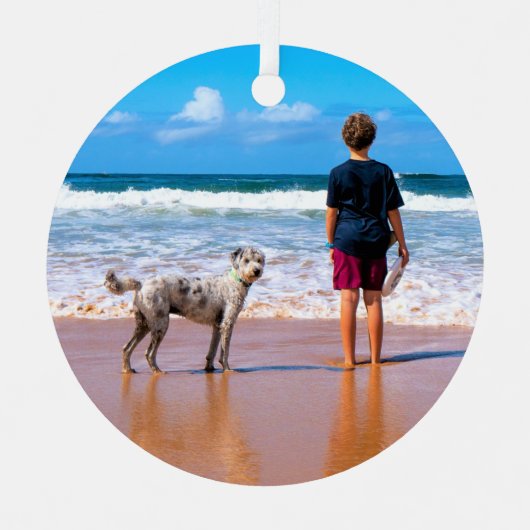 Uw huisdier foto gepersonaliseerde kerst ornamente metalen ornament (Voorkant)