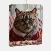 Uw huisdier foto Grappige kerst Keramisch Ornament (Rechts)