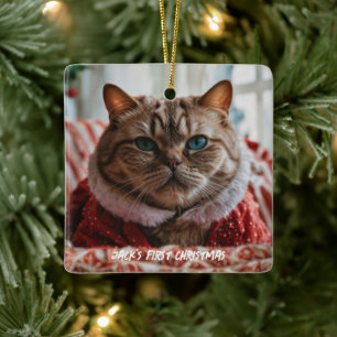Uw huisdier foto Grappige kerst Keramisch Ornament