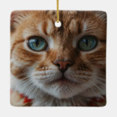 Uw huisdier foto Grappige kerst Keramisch Ornament (Achterkant)