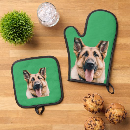 Uw huisdier foto ovenwant & pannenlap set (Top down)