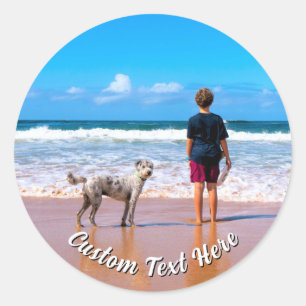 Uw huisdier Foto Stickers Gepersonaliseerde tekst 