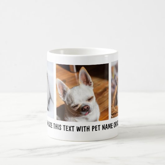 Uw huisdier hond chihuahua aangepaste foto's colla koffiemok (Center)