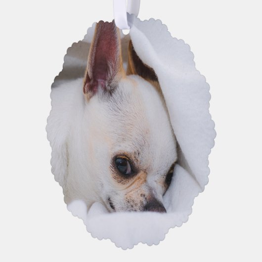 Uw huisdierhond aangepaste foto Chihuahua-herdenki Ornament Kaart (Links)