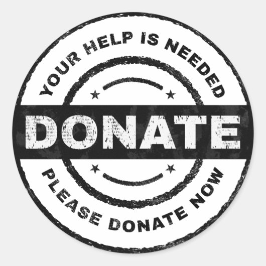 Uw Hulp Is Nodig Donatie Stickers voor Goed Doel (Voorkant)