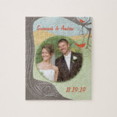 Uw huwelijksfoto Schattigee Houten Graanboomvogels Legpuzzel (Verticaal)