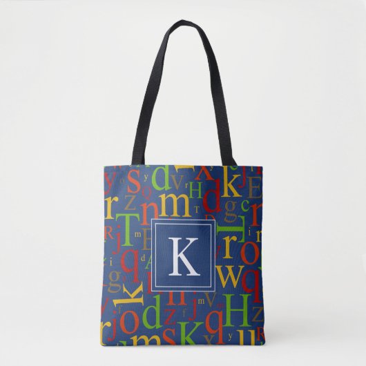 Uw Initiaal | Colorful Alphabet Tote Bag (Voorkant)