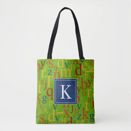 Uw Initiaal | Colorful Alphabet Tote Bag (Voorkant)