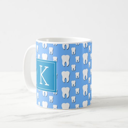 Uw Initiaal | Cute Teeth Koffiemok (Voorkant links)