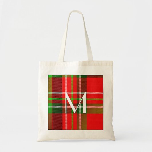 Uw Initiaal - kerstpantserpatroon Tote Bag (Voorkant)