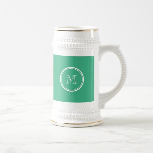 Uw Initiaal Mint Green High End gekleurd Bierpul (Rechts)