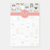 Uw Initiaal | Puppies en poten Post-it® Notes (Voorkant)