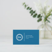 UW INITIALEN LOGO op BLAUW Nr. 2 Visitekaartje (Staand voorkant)