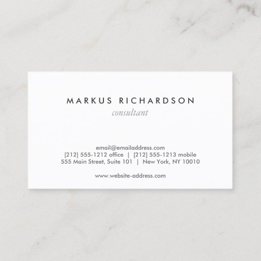 UW INITIALEN LOGO op DK GREY Visitekaartje (Achterkant)