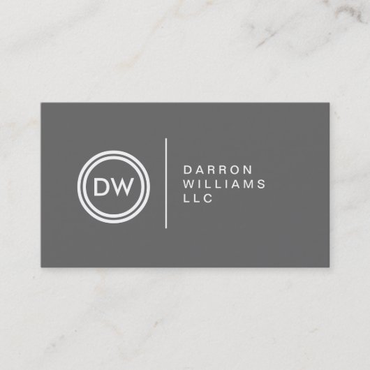 UW INITIALEN LOGO op GRIJS Nr. 2 Visitekaartje (Voorkant)