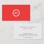 UW INITIALEN LOGO op ROOD Visitekaartje (Voorkant / Achterkant)