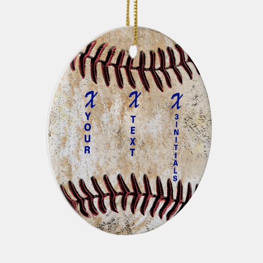 UW INITIALEN met NAAM Unieke honkbalversiering Keramisch Ornament (Rechts)