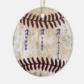 UW INITIALEN met NAAM Unieke honkbalversiering Keramisch Ornament (Links)