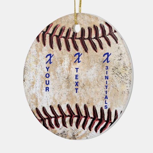 UW INITIALEN met NAAM Unieke honkbalversiering Keramisch Ornament (Links)