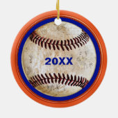 UW INITIALEN met NAAM Unieke honkbalversiering Keramisch Ornament (Achterkant)