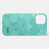 Uw Initialen Mint Green Geometric Hoesje-Mate iPho Case-Mate iPhone Case (Achterkant (horizontaal))