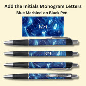 Uw Initialen Monogram blauw gemarmerd Pen