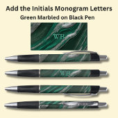 Uw Initialen Monogram groen gemarmerd Pen