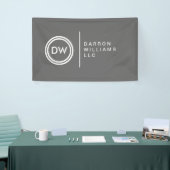 Uw Initialen Monogram Logo op grijs Spandoek (Beurs)