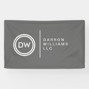 Uw Initialen Monogram Logo op grijs Spandoek