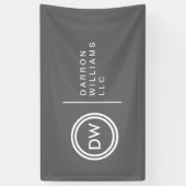 Uw Initialen Monogram Logo op grijs Spandoek (Verticaal)