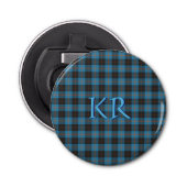 Uw initialen op Angus District Ancient tartan Button Flesopener (Voorkant)