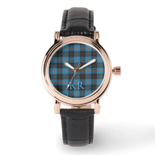 Uw initialen op Angus District Ancient tartan Horloge