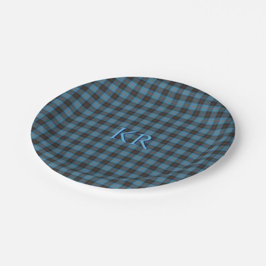 Uw initialen op Angus District Ancient tartan Papieren Bordje (Gekanteld)