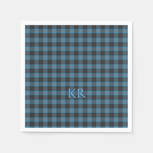 Uw initialen op Angus District Ancient tartan Servet (Voorkant)