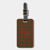 Uw initialen op Bruce Clan tartan Bagagelabel (Voorkant verticaal)