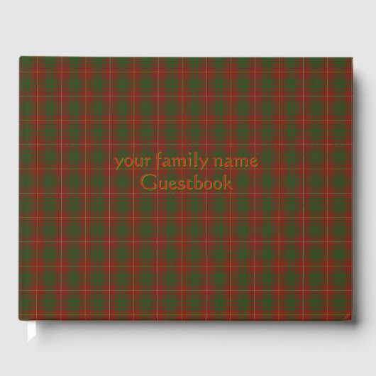 Uw initialen op Bruce Clan tartan Gastenboek (Voorkant)