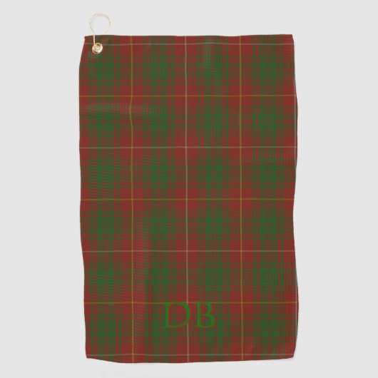 Uw initialen op Bruce Clan tartan Golfhanddoek (Voorkant)