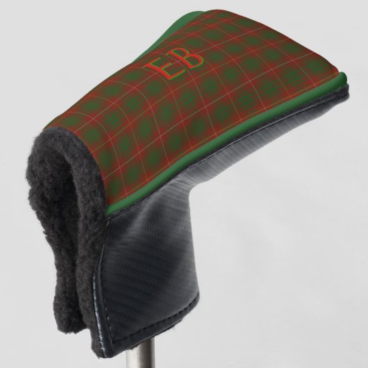 Uw initialen op Bruce Clan tartan Golfheadcover (3/4 voorkant)