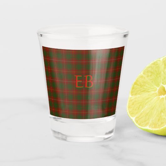 Uw initialen op Bruce Clan tartan Shot Glas (Voorkant)