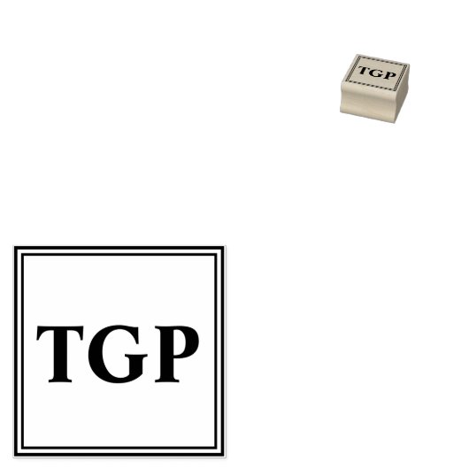 Uw Initialen Rubberstempel (Gestempeld)