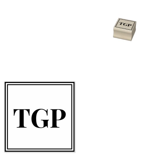 Uw Initialen Rubberstempel (Gestempeld)