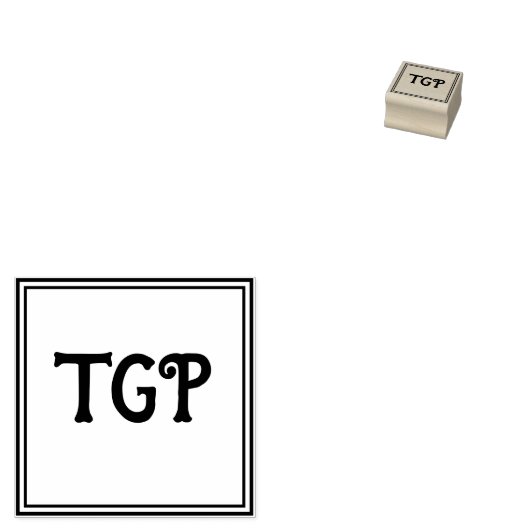 Uw Initialen Rubberstempel (Gestempeld)