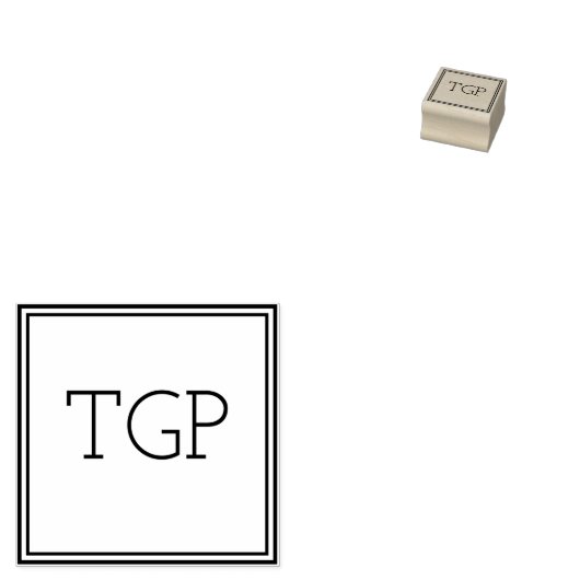 Uw Initialen Rubberstempel (Gestempeld)