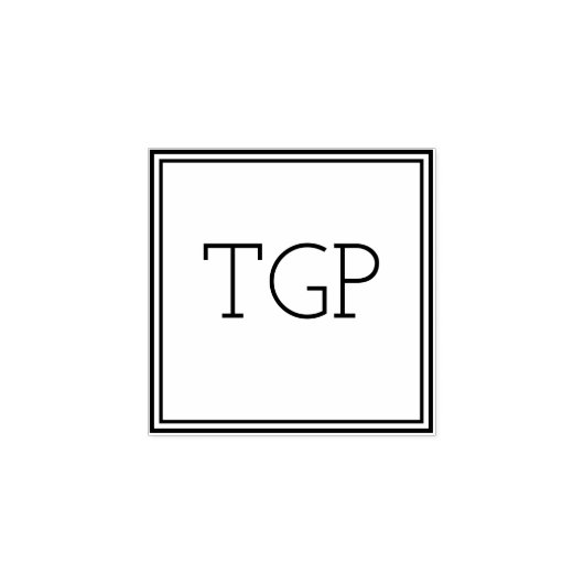 Uw Initialen Rubberstempel (Afrduk)