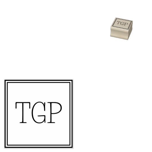 Uw Initialen Rubberstempel (Gestempeld)