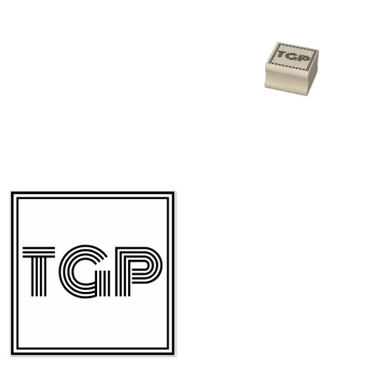 Uw Initialen Rubberstempel (Gestempeld)